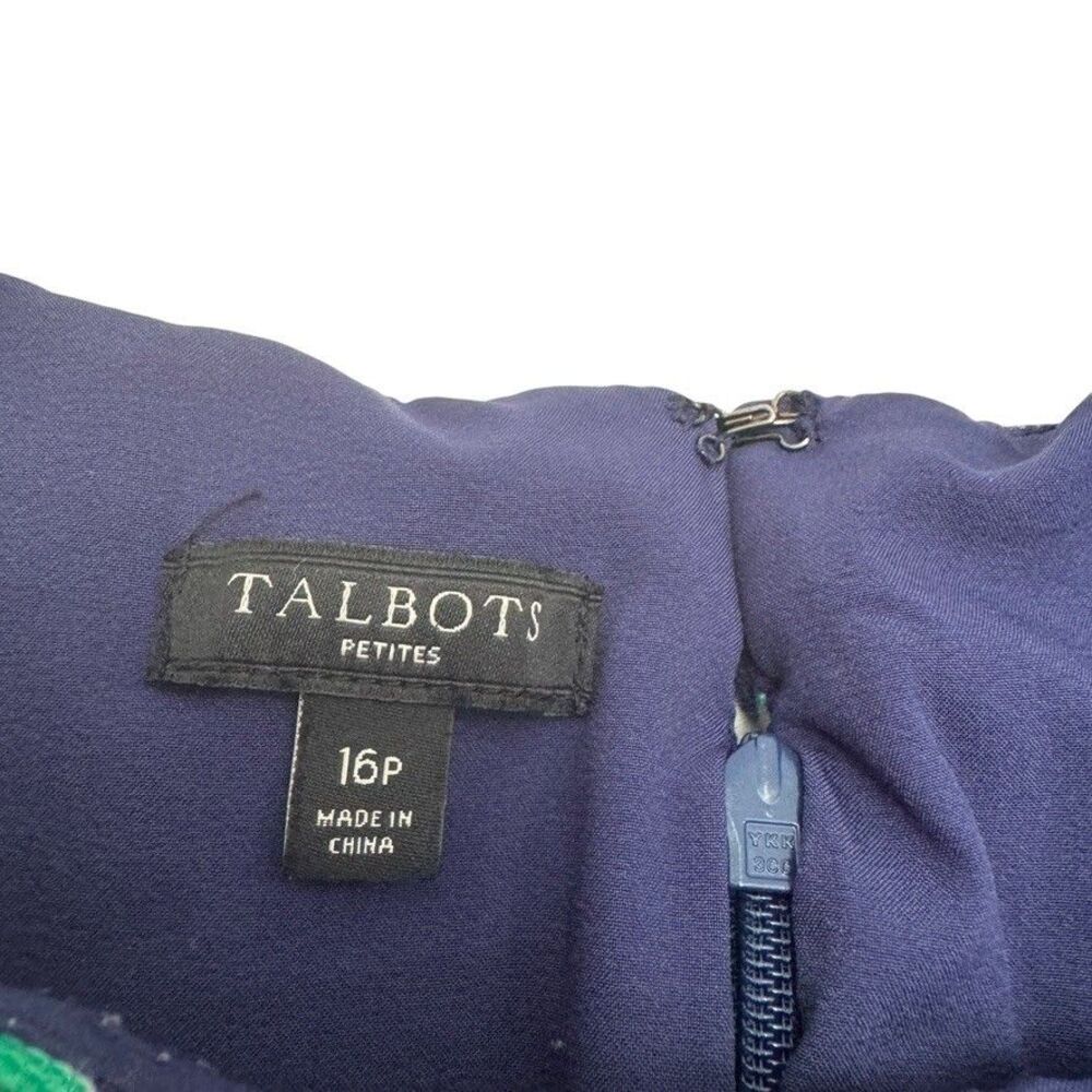 TALBOTS $129 Sz 16p Fringe Trim Vibrant Floral Stripe Lined Dress Easter Preppy - Picture 6 of 7